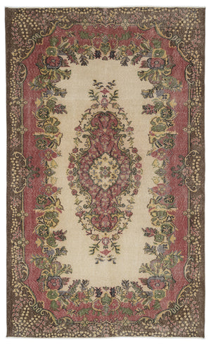 Naturel Over Dyed Vintage Rug 5'8'' x 9'6'' ft 173 x 290 cm