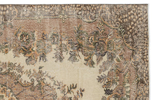 Brown Over Dyed Vintage Rug 5'11'' x 9'1'' ft 180 x 277 cm