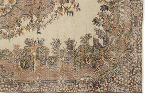 Brown Over Dyed Vintage Rug 5'11'' x 9'1'' ft 180 x 277 cm