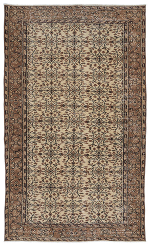 Naturel Over Dyed Vintage Rug 5'3'' x 8'11'' ft 161 x 271 cm