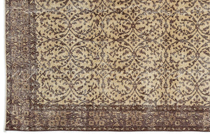 Brown Over Dyed Vintage Rug 5'3'' x 9'3'' ft 161 x 283 cm