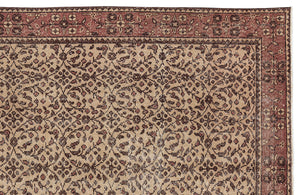 Brown Over Dyed Vintage Rug 5'2'' x 8'11'' ft 158 x 272 cm