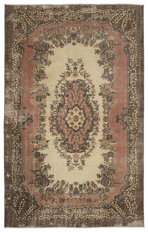 Naturel Over Dyed Vintage Rug 5'4'' x 8'4'' ft 163 x 253 cm