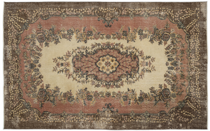 Traditional Design Natural Aged Vintage Rug 5'4'' x 8'4'' ft 163 x 253 cm