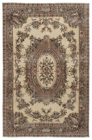 Naturel Over Dyed Vintage Rug 5'4'' x 8'4'' ft 163 x 253 cm