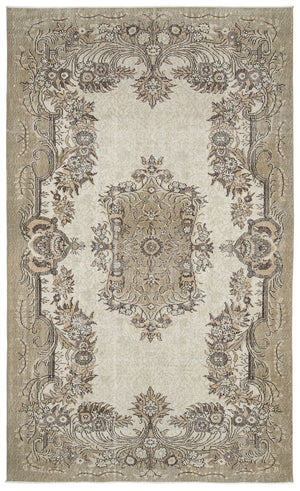 Beige Over Dyed Vintage Rug 6'1'' x 10'1'' ft 185 x 307 cm