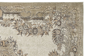 Beige Over Dyed Vintage Rug 6'1'' x 10'1'' ft 185 x 307 cm
