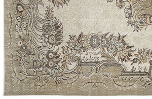 Beige Over Dyed Vintage Rug 6'1'' x 10'1'' ft 185 x 307 cm