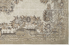Beige Over Dyed Vintage Rug 6'1'' x 10'1'' ft 185 x 307 cm