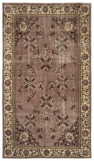 Naturel Over Dyed Vintage Rug 5'2'' x 8'8'' ft 157 x 264 cm