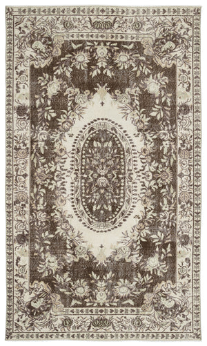 Beige Over Dyed Vintage Rug 5'3'' x 8'11'' ft 159 x 271 cm