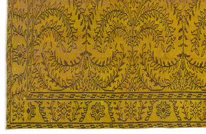 Yellow Over Dyed Vintage Rug 5'11'' x 8'9'' ft 180 x 266 cm