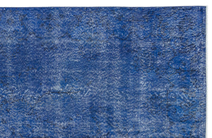 Blue Over Dyed Vintage Rug 5'9'' x 10'0'' ft 175 x 305 cm