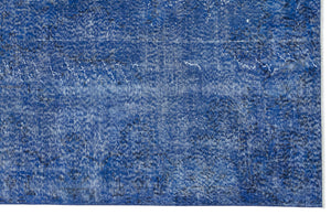 Blue Over Dyed Vintage Rug 5'9'' x 10'0'' ft 175 x 305 cm