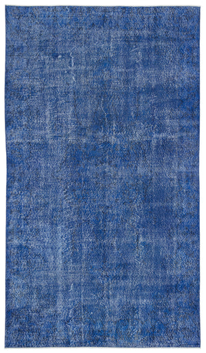 Blue Over Dyed Vintage Rug 5'9'' x 10'0'' ft 175 x 305 cm