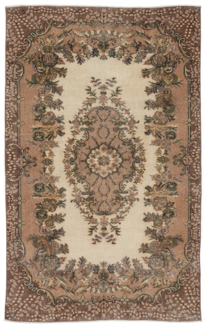 Naturel Over Dyed Vintage Rug 5'4'' x 8'8'' ft 163 x 264 cm
