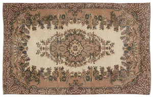Naturel Over Dyed Vintage Rug 5'4'' x 8'8'' ft 163 x 264 cm