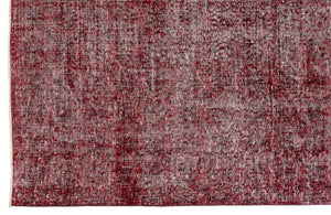 Red Over Dyed Vintage Rug 6'1'' x 10'0'' ft 186 x 305 cm