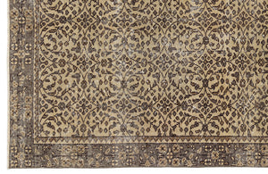 Brown Over Dyed Vintage Rug 5'1'' x 8'11'' ft 156 x 272 cm