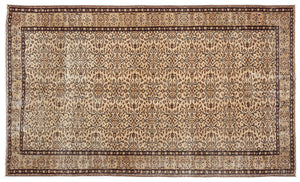 Brown Over Dyed Vintage Rug 5'2'' x 8'8'' ft 157 x 263 cm