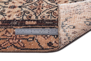 Brown Over Dyed Vintage Rug 5'9'' x 9'7'' ft 175 x 293 cm