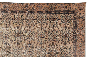 Brown Over Dyed Vintage Rug 5'9'' x 9'7'' ft 175 x 293 cm