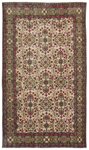 Naturel Over Dyed Vintage Rug 5'2'' x 8'11'' ft 157 x 273 cm