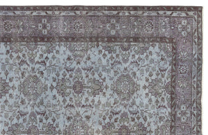 Blue Over Dyed Vintage Rug 5'5'' x 9'7'' ft 166 x 293 cm