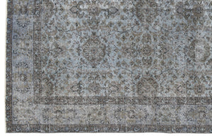 Blue Over Dyed Vintage Rug 5'4'' x 9'7'' ft 163 x 291 cm