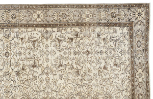 Beige Over Dyed Vintage Rug 5'9'' x 9'3'' ft 175 x 283 cm