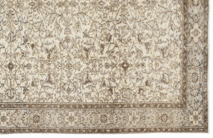 Beige Over Dyed Vintage Rug 5'9'' x 9'3'' ft 175 x 283 cm