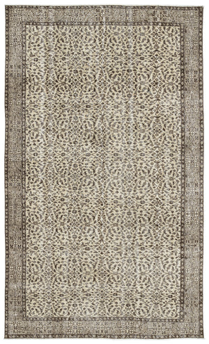 Naturel Over Dyed Vintage Rug 5'5'' x 9'1'' ft 166 x 277 cm