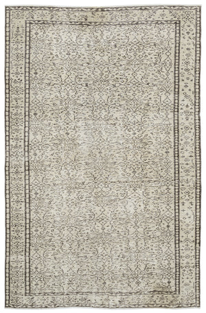 Beige Over Dyed Vintage Rug 5'11'' x 8'10'' ft 180 x 268 cm