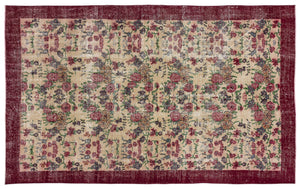 Naturel Over Dyed Vintage Rug 5'4'' x 8'6'' ft 163 x 260 cm