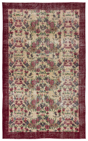 Naturel Over Dyed Vintage Rug 5'4'' x 8'6'' ft 163 x 260 cm