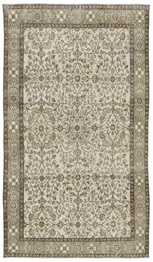 Naturel Over Dyed Vintage Rug 5'3'' x 9'3'' ft 160 x 283 cm