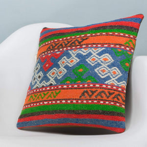 Anatolian Multi Color Kilim Pillow Cover 16x16 3656 - kilimpillowstore
 - 2