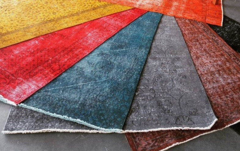 One of a Kind, Unique, Piece of Art, Overdyed Vintage Handmade Rugs