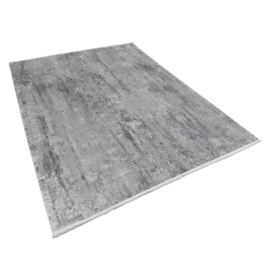 Aura Gray Bamboo Woven Modern Living Room Rug 2815