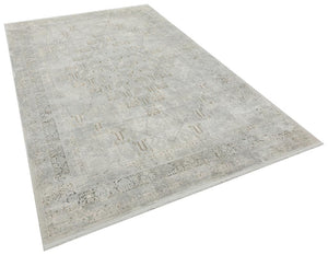 Aura Gray Bamboo Woven Modern Living Room Rug 2825