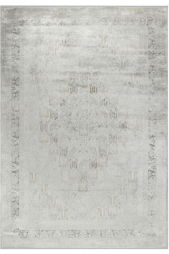 Aura Gray Bamboo Woven Modern Living Room Rug 2825