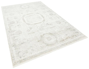 Aura Gray Bamboo Woven Modern Living Room Rug 2841