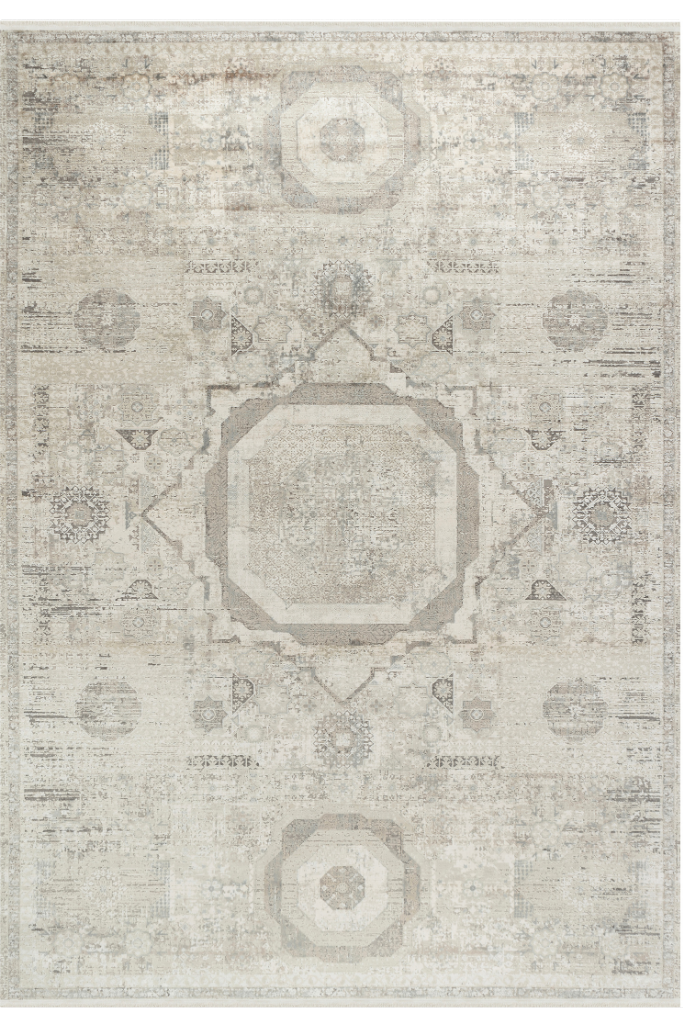 Aura Gray Bamboo Woven Modern Living Room Rug 2841