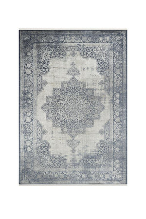 Aura Navy Blue Bamboo Woven Modern Living Room Rug 2892