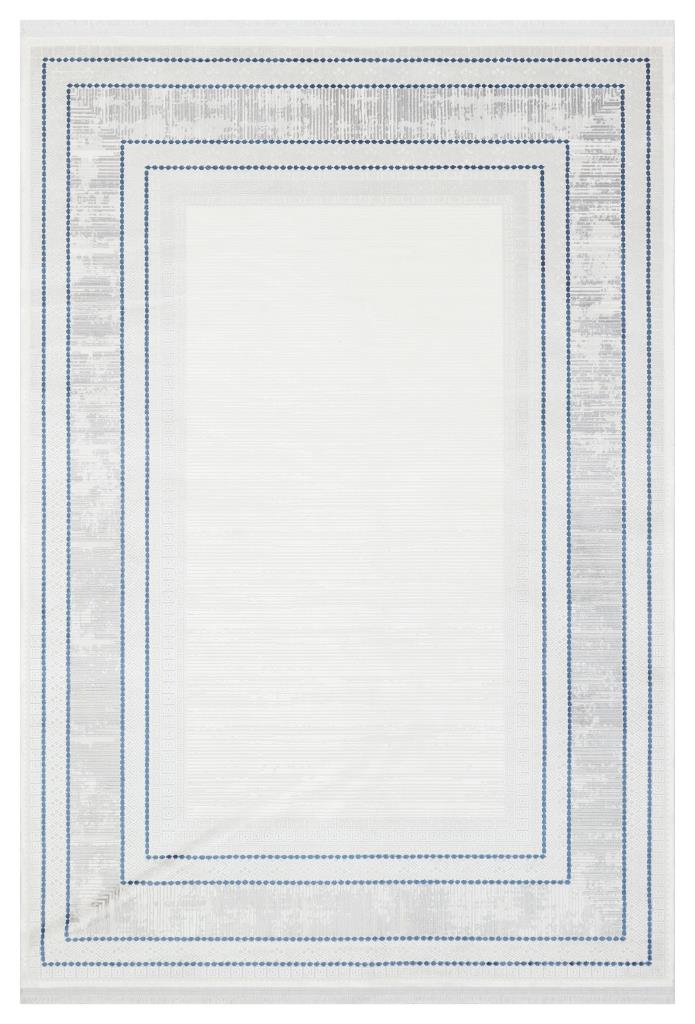 Caliente Blue Viscose Woven Modern Living Room Rug 4923