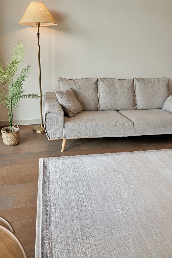 Calista Beige Viscose Woven Modern Living Room Rug 1742