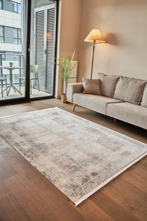 Calista Gray Viscose Woven Modern Living Room Rug 1711