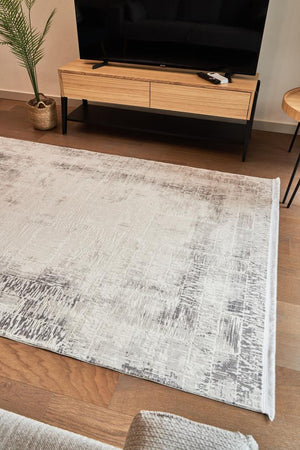 Calista Gray Viscose Woven Modern Living Room Rug 1711