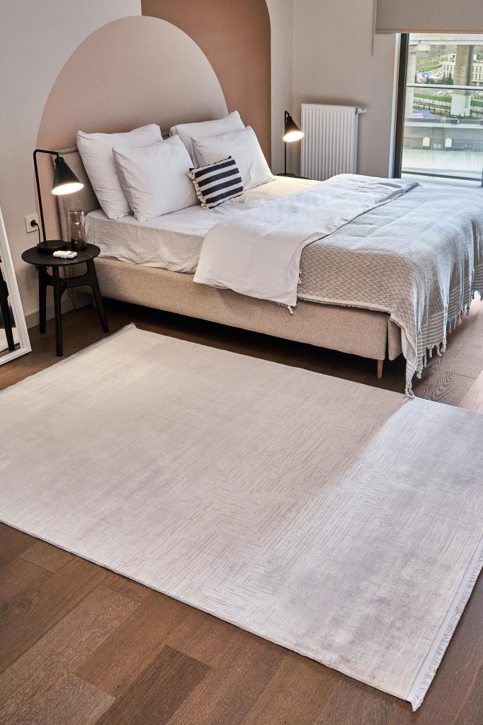 Calista Gray Viscose Woven Modern Living Room Rug 1751