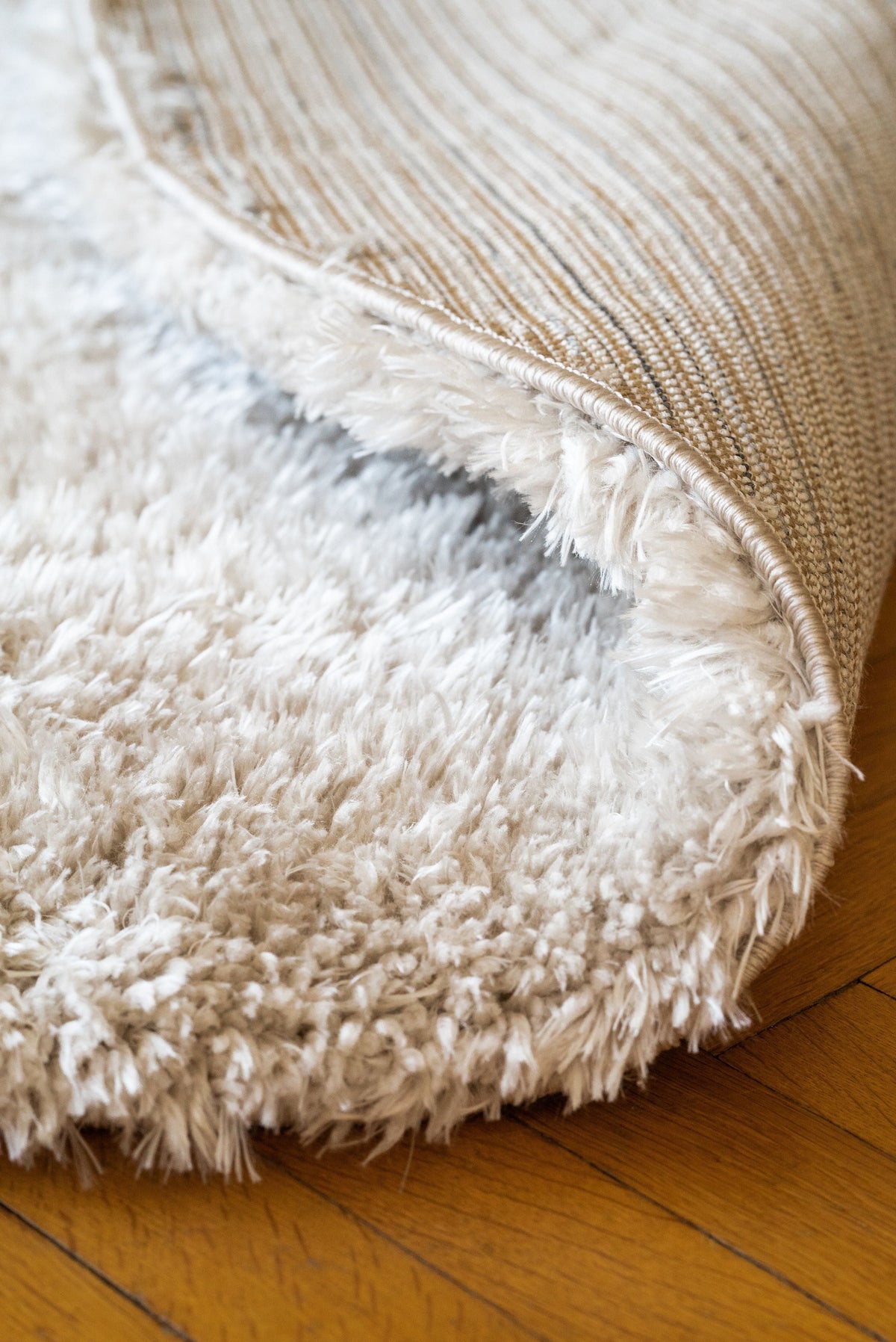 Cosy Beige Shaggy Thick Plush Rug 9906